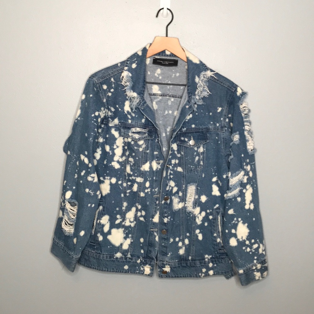 AKIRA Blue Distressed Jean Jacket